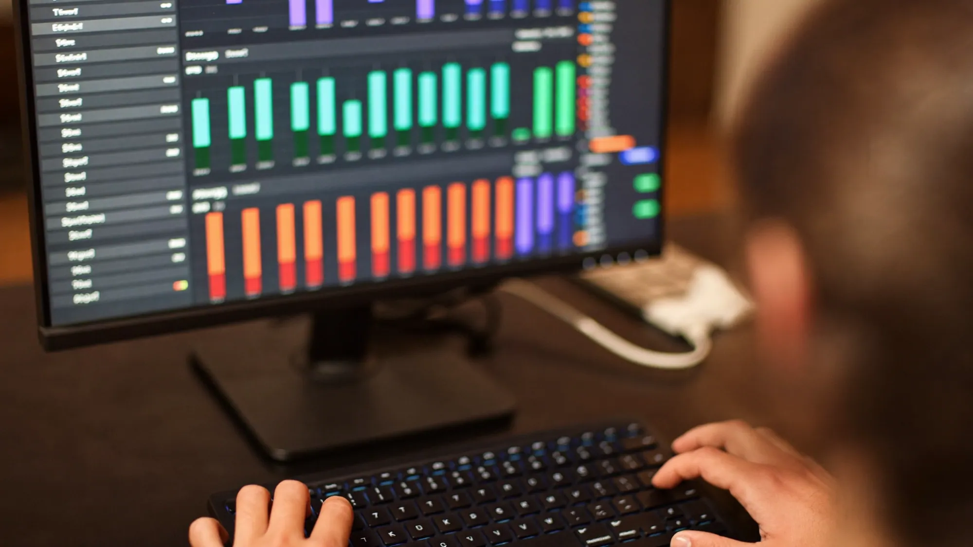 A consultant configuring an analytics dashboard, showing ERP implementation best practices