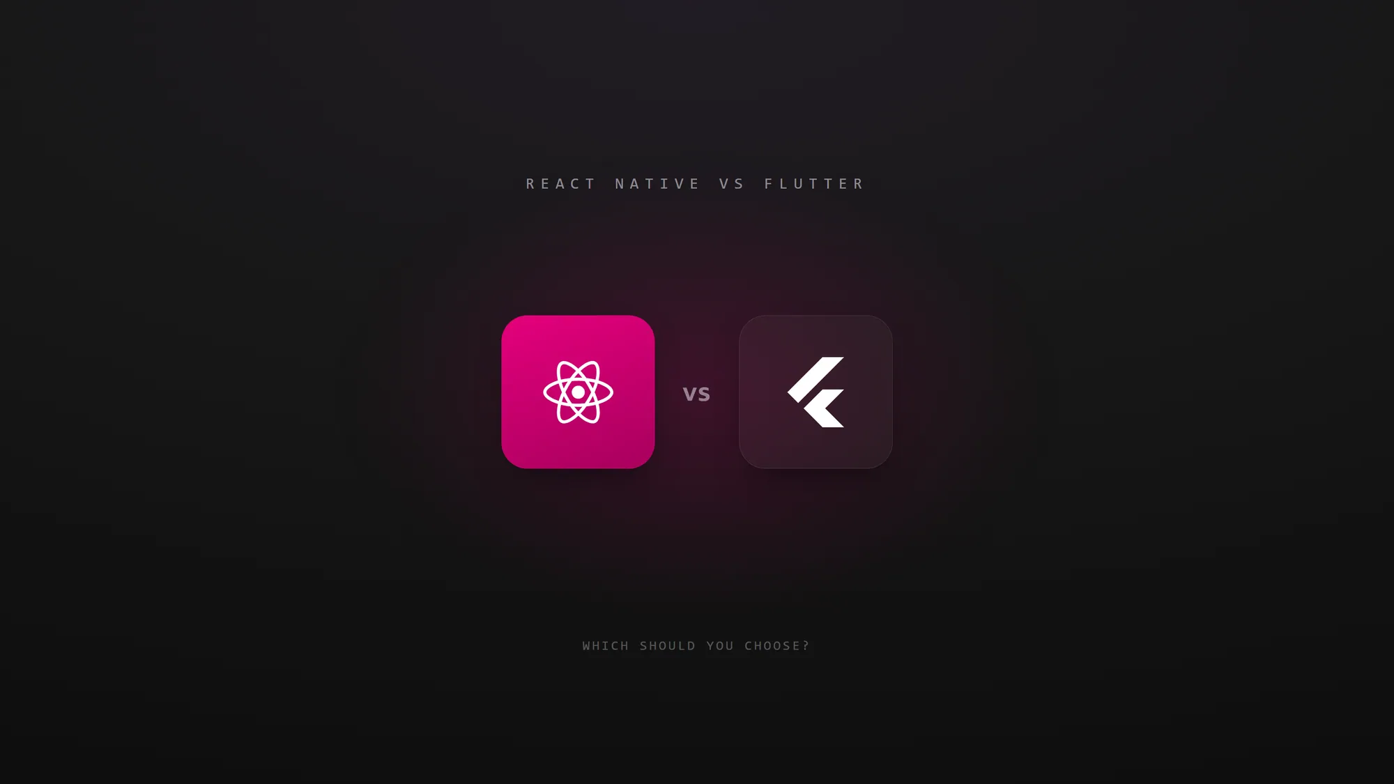 React Native and Flutter logos side by side, comparing the two cross-platform frameworks