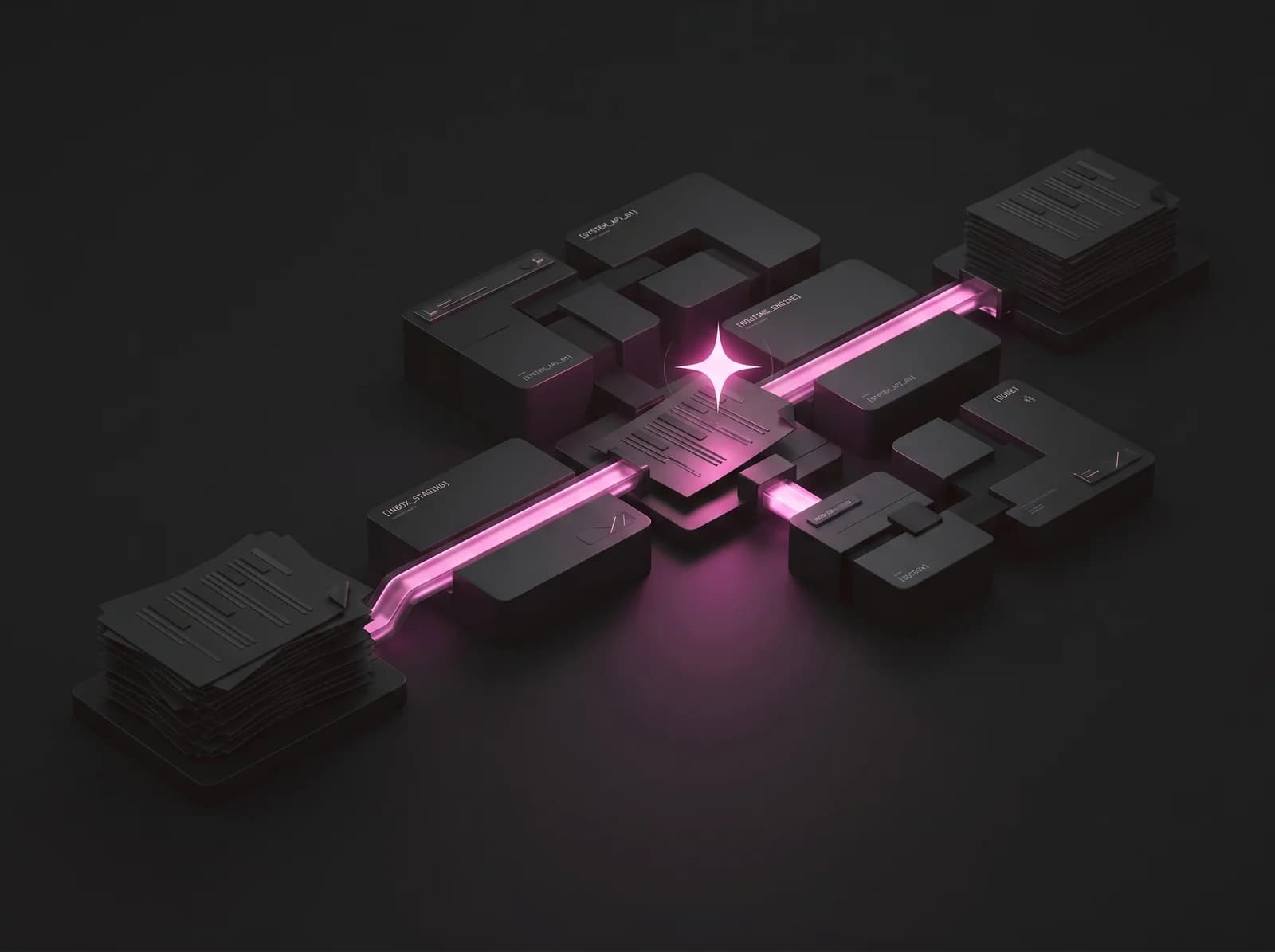 AI automation running a business process across connected tools, with AI handling the exceptions