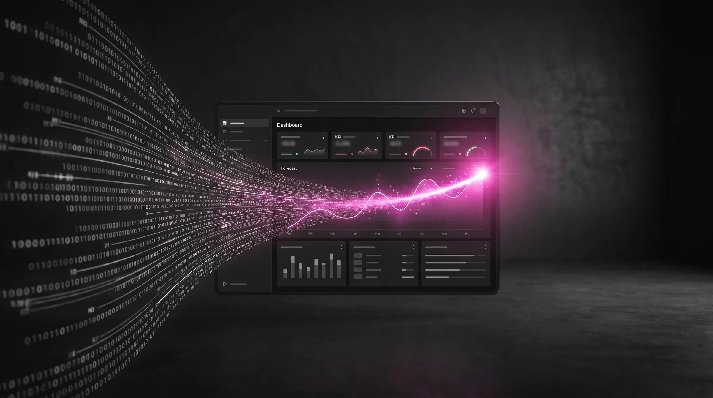 An AI-powered data analytics dashboard turning raw data into insight